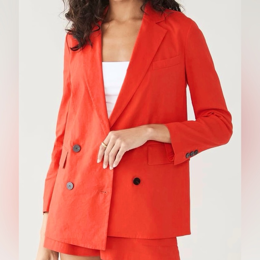 Theory Piazza jacket. Red button front blazer. Size 8. New with tags.